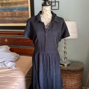 Old Navy black eyelet fit and flare dress